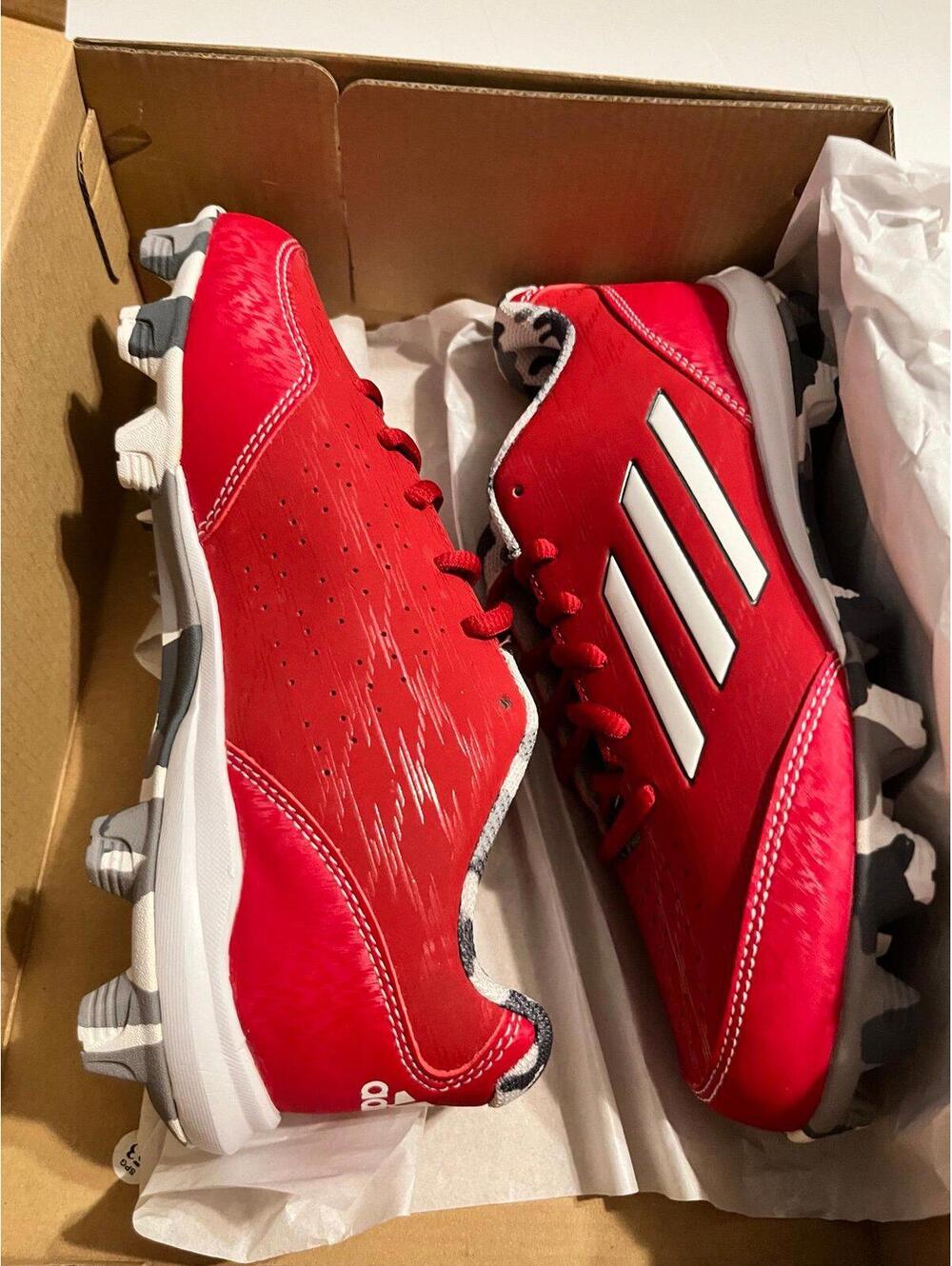 Adidas Wheelhouse 3 K Youth Baseball Red/Camo Cleats 3.5